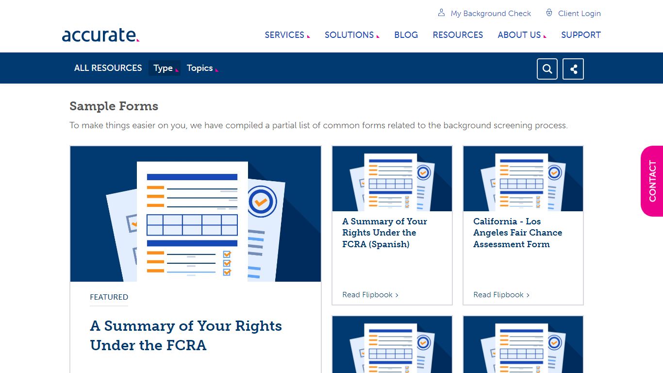 Sample Background Check Forms - Accurate