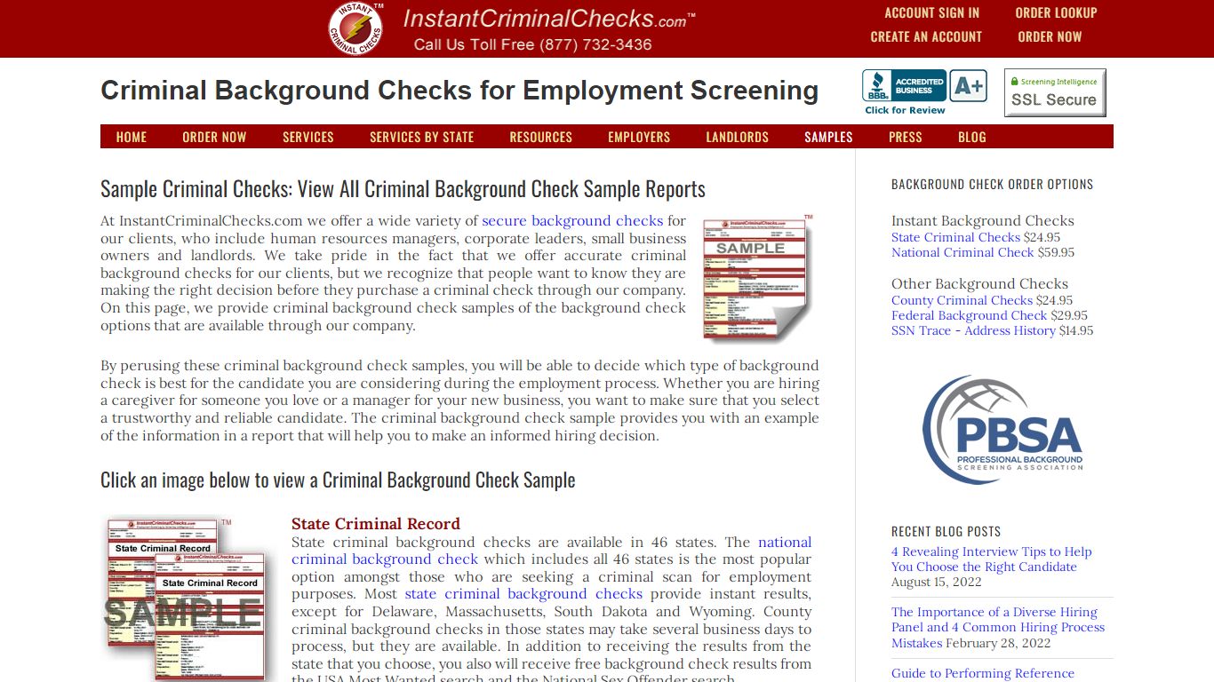 View All Criminal Background Check Sample Reports