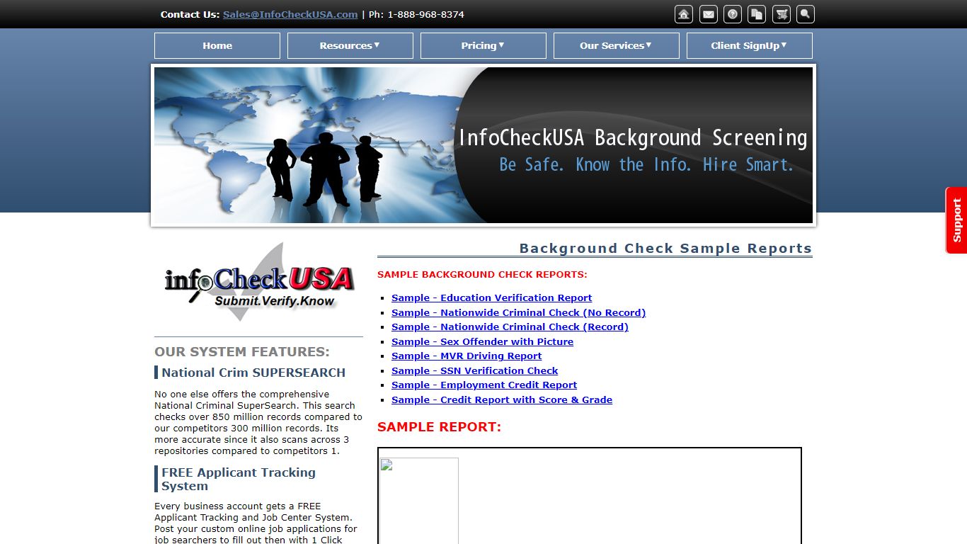 Background Check Sample Reports - InfoCheckUSA